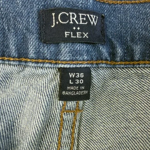 J.Crew Flex Men’s Straight Leg Jeans W36 L30 Blue Classic Fit Stretch Denim Pant - Picture 6 of 13
